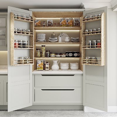 Galley kitchen in fenix and deda stained oak natural brushed haywoodf f 400x400shaker layon cgi ci ver01 view030003